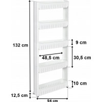 Biely regál na kolieskach UWINA