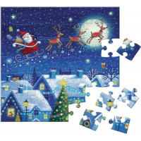 EUROGRAPHICS Puzzle Adventný kalendár: Vianočné mesto 24x50 dielikov
