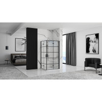 Sprchovací kút Rea MOLIER DOUBLE 100x110 cm s mriežkou - čierny