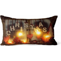 Vianočná LED obliečka na vankúš 50x30 cm - Chrismas