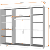 Šatníková skriňa AUGUST 250 Z (viac variant)