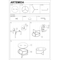 Konferenčný stolík ARTEMIDA - šedý/čierny