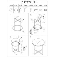 Konferenčný stolík CRYSTAL B - jantárové sklo/strieborný