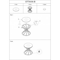 Konferenčný stolík OTTAVIA B - jantárové sklo / zlatý
