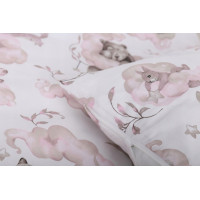Detské bavlnené obliečky do postieľky 120x90 cm BABYMAM PREMIUM - Medvieďatá - ružové
