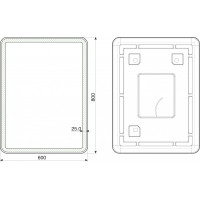 Zrkadlo 60x80 cm s LED osvetlením BORKEN BLACK