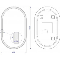 Zrkadlo 60x100 cm s LED osvetlením GERA