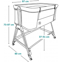 LIONELO Postieľka Luna 2v1 Grey Concrete