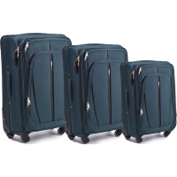 Moderné cestovné tašky STRIPE 4 - set S+M+L - tmavo zelené
