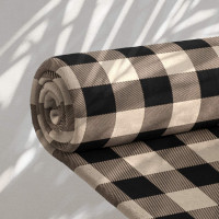 Deka RETRO Check 130x170 cm + vankúš 40x40 cm - béžová/čierna