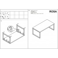 Konferenčný stolík ROSA - biely lesk/chróm
