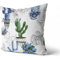 Obliečka na vankúš 50x60 cm - Modrý kaktus