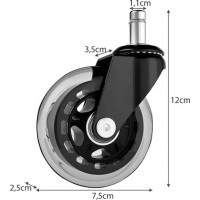 Gumové koliesko ku kancelárskej stoličke 75mm - 5 kusov