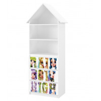 Detský domčekový úložný regál 185 cm - Rainbow High - Friends - biely