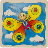 GOKI Vývojové drevené puzzle Motýľ