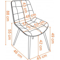 Zamatová stolička NORMAN - béžová