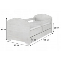 Detská posteľ OSKAR - 160x80 cm - Rainbow High Friends - biela