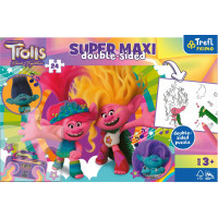 TREFL Obojstranné puzzle Trollovia 3: Šťastný Trollí deň SUPER MAXI 24 dielikov
