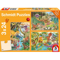 SCHMIDT Puzzle Dinosaury 3x24 dielikov