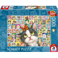 SCHMIDT Puzzle Mačacie výrazy 1000 dielikov