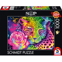 SCHMIDT Puzzle Neon: Leopard 1000 dielikov