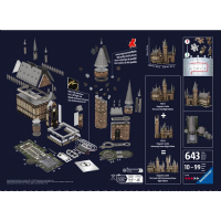 RAVENSBURGER Svietiace 3D puzzle Nočná edícia Harry Potter: Rokfortský hrad - Veľká sieň 643 dielikov