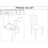 Luxusná jedálenská stolička PRINCE VELVET - chróm / čierna