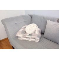 Deka FLANEL s baránkom 150x200 cm - biela/sivá