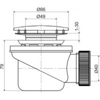 Sifón do sprchovej vaničky P-1440P-50/60 DN40