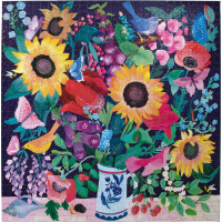 EEBOO Štvorcové puzzle Letná kytica 1000 dielikov