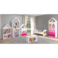 Detská posteľ OSKAR - 140x70 cm - Rainbow High Friends - biela