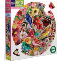 EEBOO Okrúhle puzzle Vtáky a kvety 500 dielikov