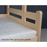 Detská posteľ z masívu borovice TOMÁŠ s prístelkou a šuplíkmi - 200x90 cm - prírodná borovice