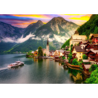 ENJOY Puzzle Hallstatt pri západe slnka, Rakúsko 1000 dielikov