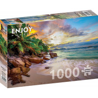ENJOY Puzzle Seychelské pláže pri západe slnka 1000 dielikov