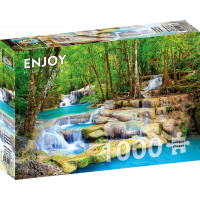 ENJOY Puzzle Tyrkysový vodopád, Thajsko 1000 dielikov