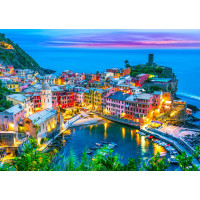 ENJOY Puzzle Vernazza za súmraku, Cinque Terre, Taliansko 1000 dielikov