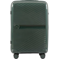 Moderný cestovný kufor DIMPLE - vel. M - tmavo zelený - TSA zámok