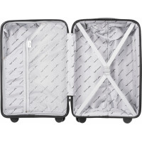 Moderný cestovný kufor DIMPLE - vel. M - porcelánovo biely - TSA zámok