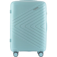 Moderný cestovný kufor WAY - vel. M - svetlo modrý - TSA zámok