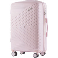 Moderný cestovný kufor WAY - vel. M - svetlo ružový - TSA zámok