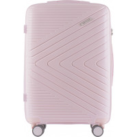 Moderný cestovný kufor WAY - vel. M - svetlo ružový - TSA zámok