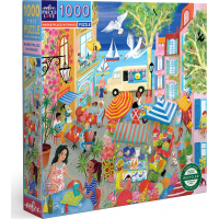 EEBOO Štvorcové puzzle Francúzske trhy 1000 dielikov