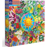 EEBOO Štvorcové puzzle Kvetinový kalendár 1000 dielikov