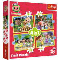 TREFL Puzzle Cocomelon: Zoznámte sa 4v1 (12, 15, 20, 24 dielikov)