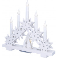 LED vianočný svietnik s hviezdami, 30cm