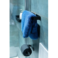 Držiak toaletného papiera na nalepenie 3M 16x8x3 cm - čierna farba