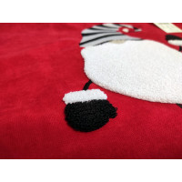 Vianočná 3D obliečka na vankúš CHRISTMAS - škriatok - 45x45 cm - červená/biela/čierna