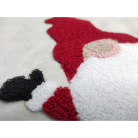 Vianočná 3D obliečka na vankúš CHRISTMAS - škriatok - 45x45 cm - šedý/červený//biely