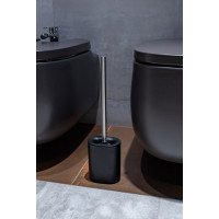 WC kefa (na wc rimless) - čierna/strieborná - kov/plast